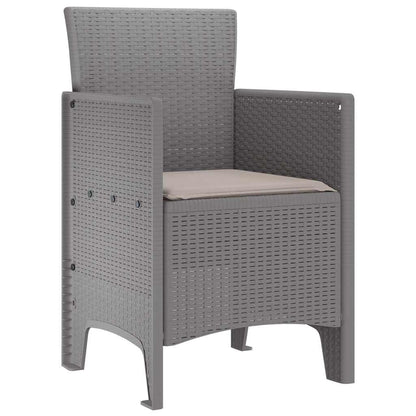 vidaXL Garden Chair 4 pcs Light Grey 53 x 49 x 85 cm Polypropylene