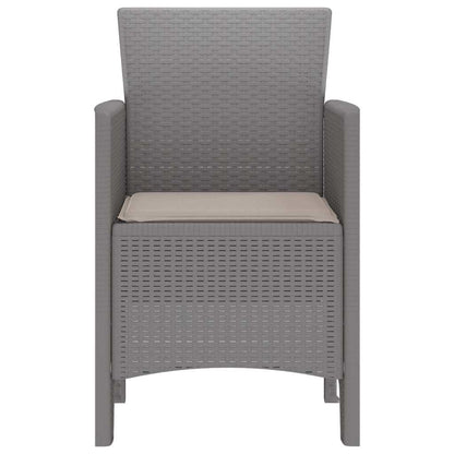 vidaXL Garden Chair 4 pcs Light Grey 53 x 49 x 85 cm Polypropylene