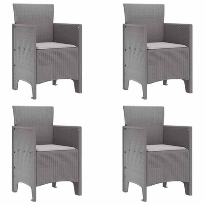 vidaXL Garden Chair 4 pcs Light Grey Polypropylene