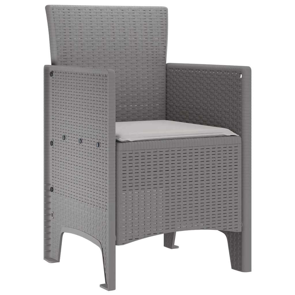 vidaXL Garden Chair 4 pcs Light Grey Polypropylene