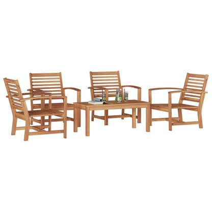 vidaXL Garden Sofa Set 5 pcs Natural Solid Teak Wood
