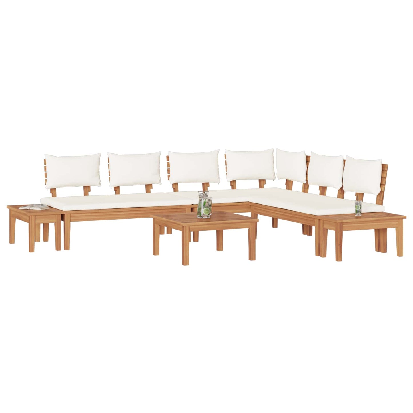 vidaXL Garden Sofa Set 4 pcs Brown and Cream