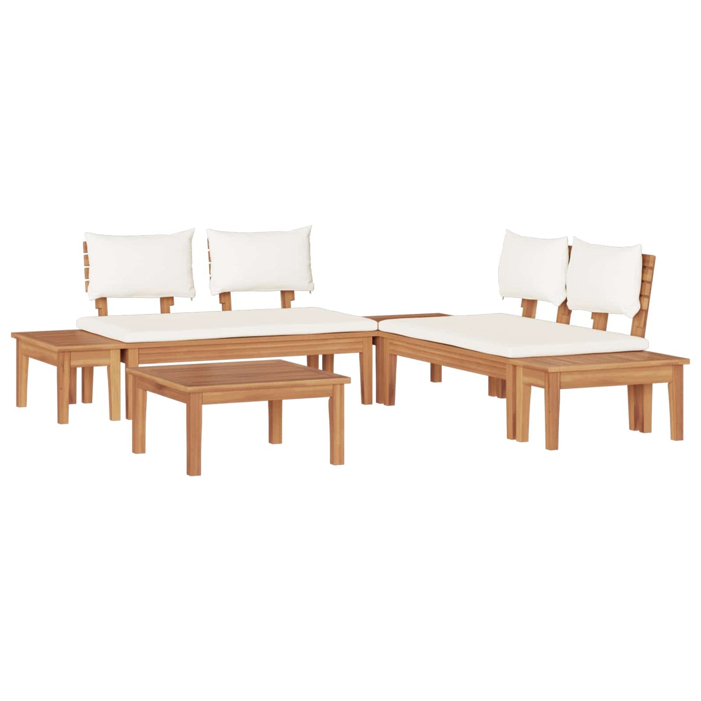vidaXL Garden Sofa Set 3 pcs Brown and Cream