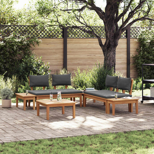 vidaXL Garden Sofa Set 3 pcs Brown and Grey