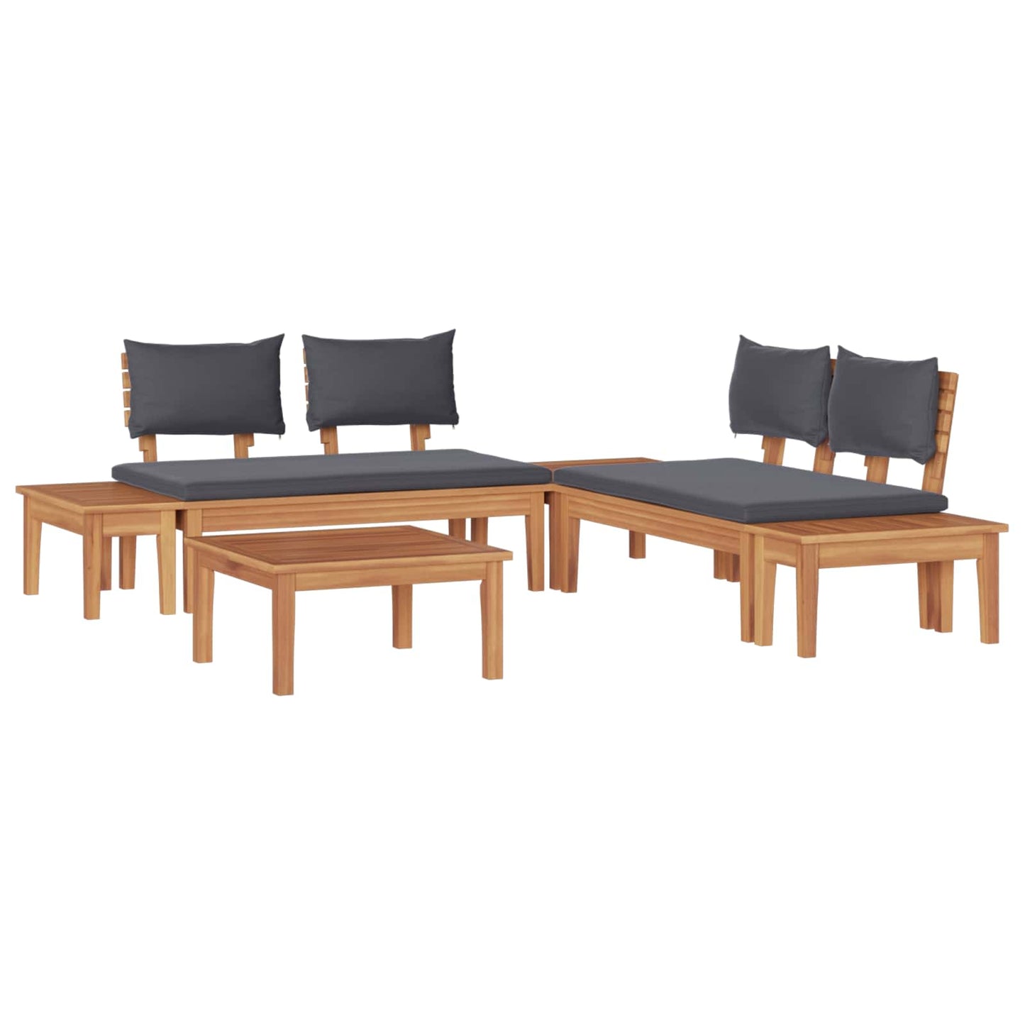 vidaXL Garden Sofa Set 3 pcs Brown and Grey