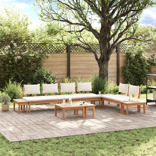 vidaXL Garden Sofa Set 5 pcs Brown and Cream