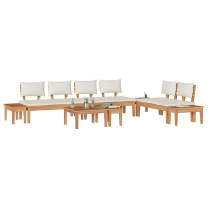 vidaXL Garden Sofa Set 5 pcs Brown and Cream