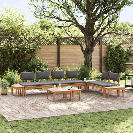 vidaXL Garden Sofa Set 5 pcs Brown and Grey