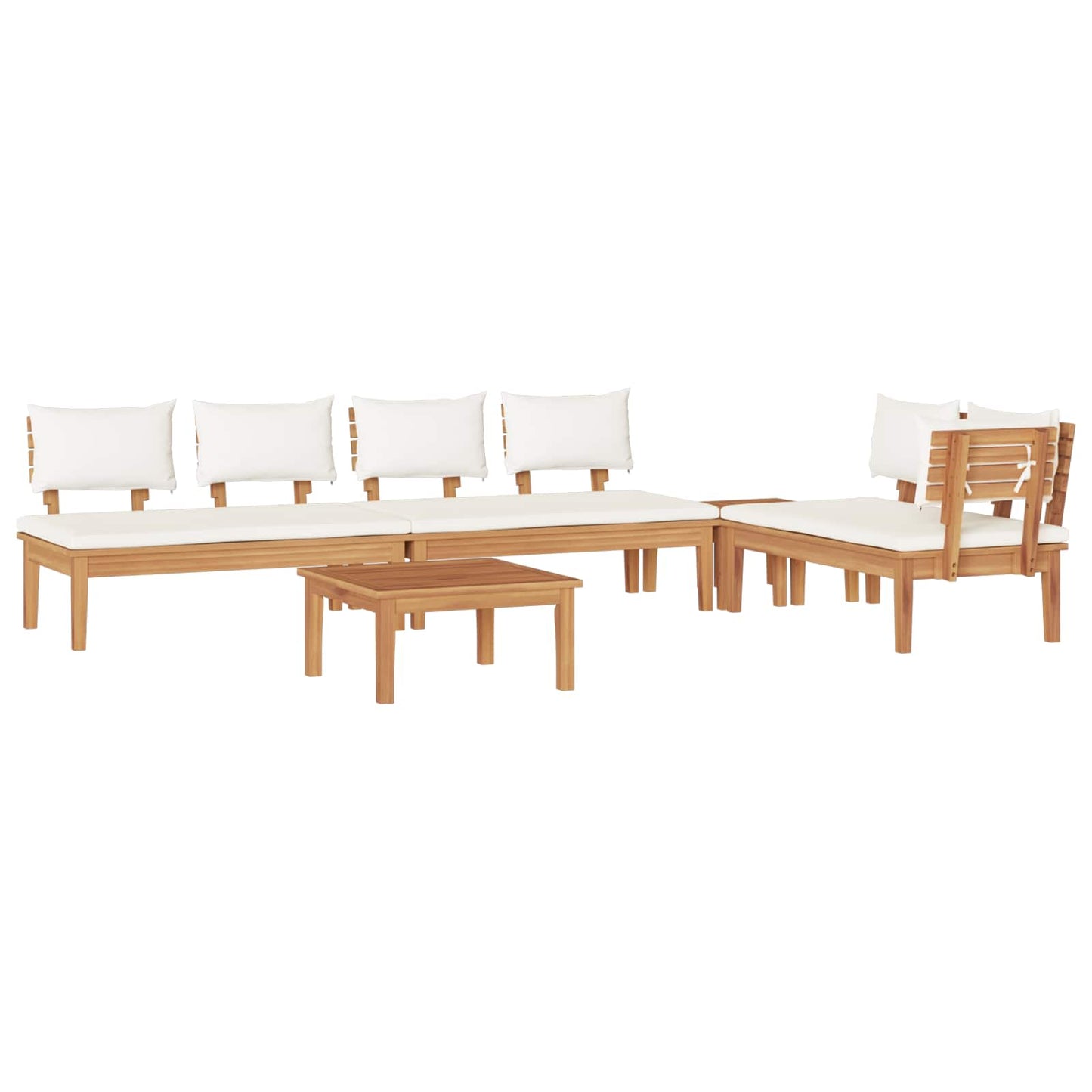 vidaXL Garden Sofa Set 5 pcs Brown and Cream