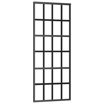 vidaXL Sliding Door with Hardware Set Black 76x205 cm ESG Glass