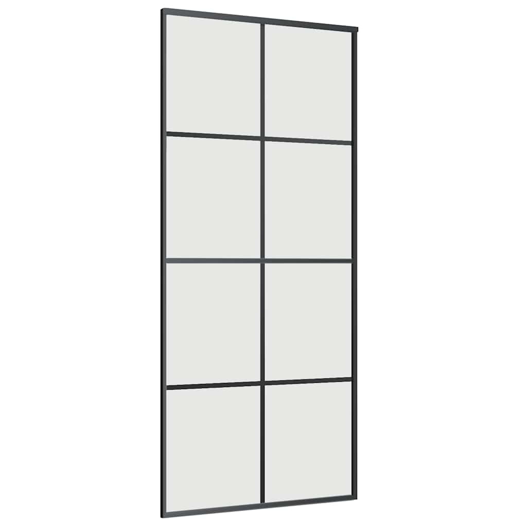 vidaXL Sliding Door with Hardware Set Black 90x205 cm ESG Glass