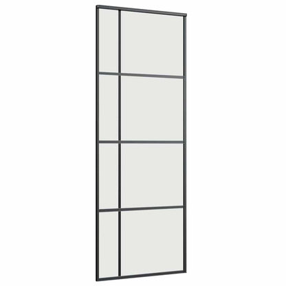 vidaXL Sliding Door with Hardware Set Black 76x205 cm ESG Glass