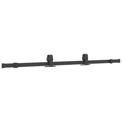 vidaXL Sliding Door with Hardware Set Black 76x205 cm Tempered Glass