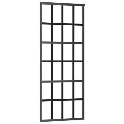 vidaXL Sliding Door with Hardware Set Black 76x205 cm ESG Glass