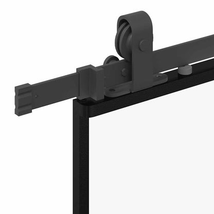 vidaXL Sliding Door with Hardware Set Black 76x205 cm ESG Glass
