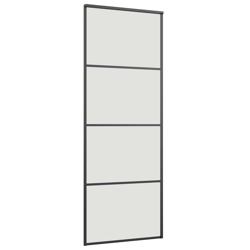 vidaXL Sliding Door with Hardware Set Black 76x205 cm ESG Glass