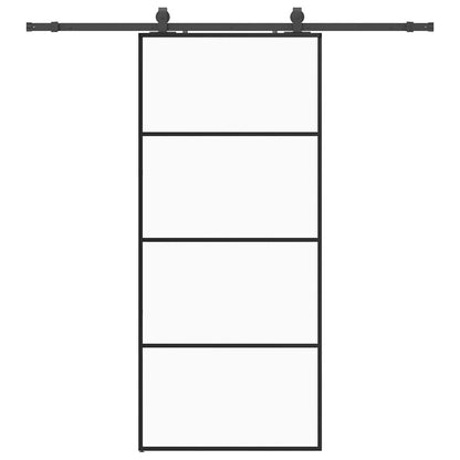 vidaXL Sliding Door with Hardware Set Black 90x205 cm ESG Glass