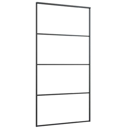 vidaXL Sliding Door with Hardware Set Black 102.5x205 cm ESG Glass