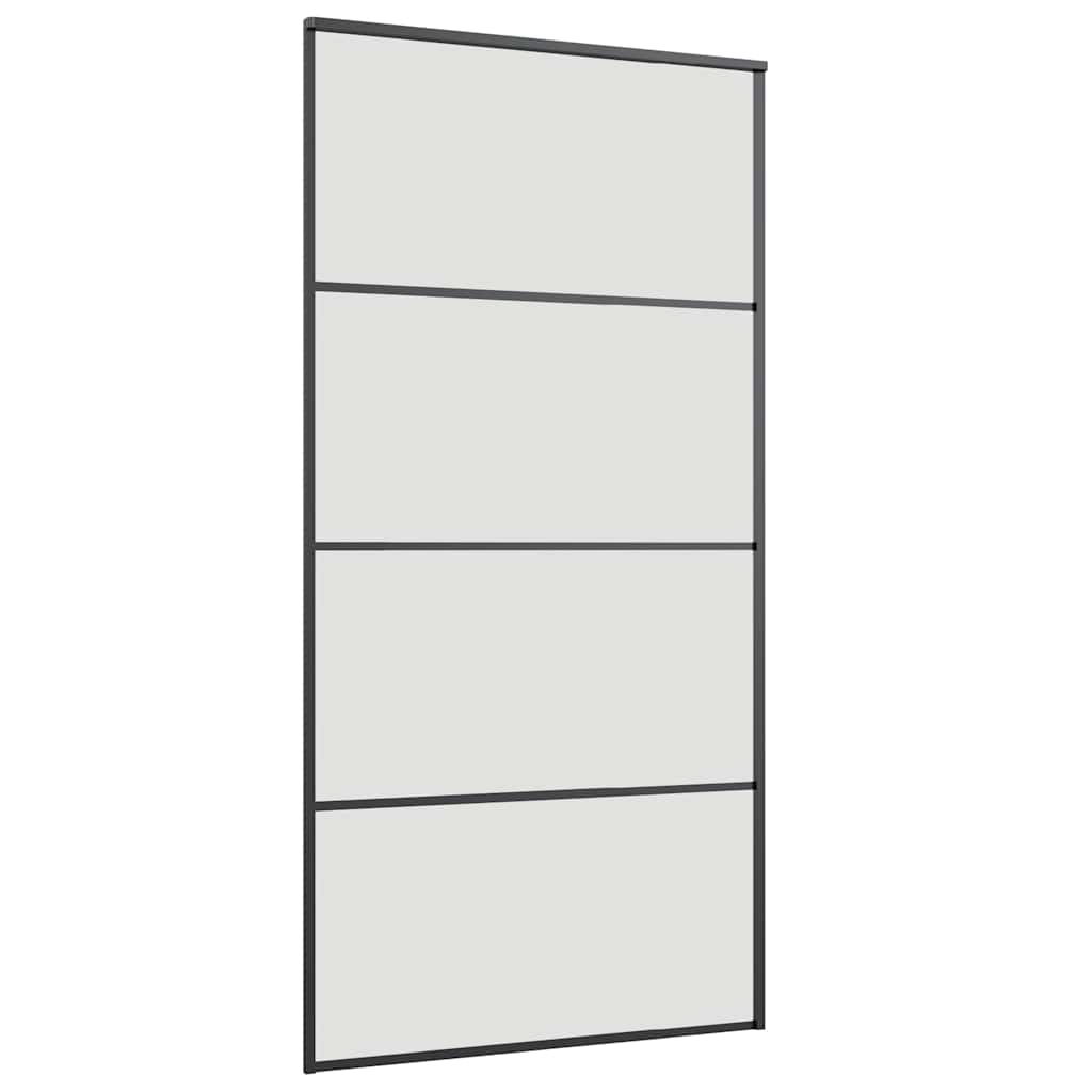 vidaXL Sliding Door with Hardware Set Black 102.5x205 cm ESG Glass