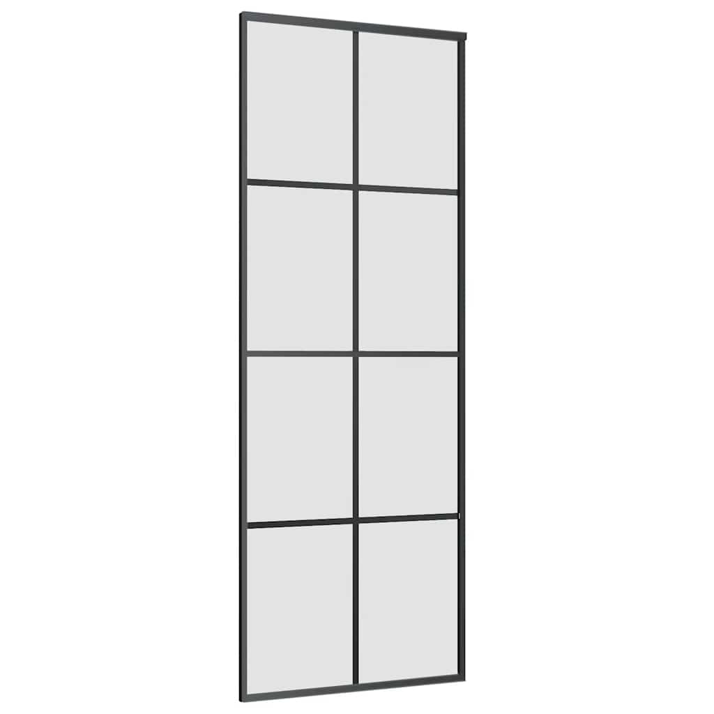 vidaXL Sliding Door with Hardware Set Black 76x205 cm ESG Glass