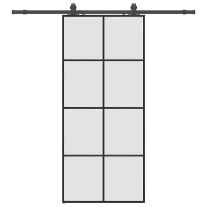 vidaXL Sliding Door with Hardware Set Black 90x205 cm ESG Glass