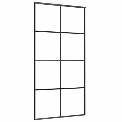 vidaXL Sliding Door with Hardware Set Black 102.5x205 cm ESG Glass
