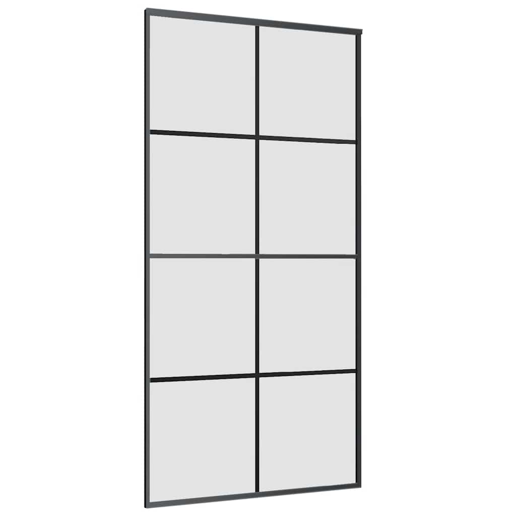 vidaXL Sliding Door with Hardware Set Black 102.5x205 cm ESG Glass