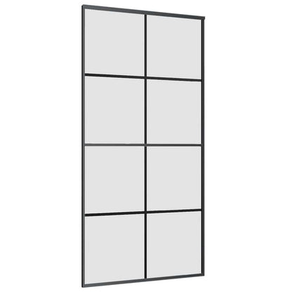 vidaXL Sliding Door with Hardware Set Black 102.5x205 cm ESG Glass