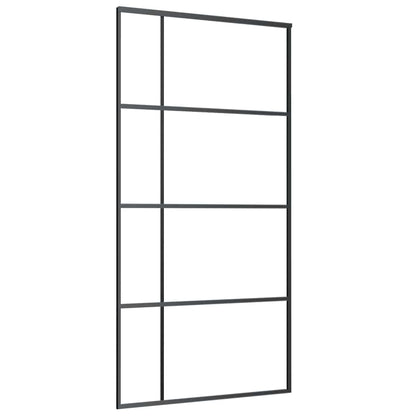 vidaXL Sliding Door with Hardware Set Black 102.5x205 cm ESG Glass