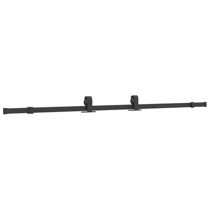 vidaXL Sliding Door with Hardware Set Black 102.5x205 cm Tempered Glass