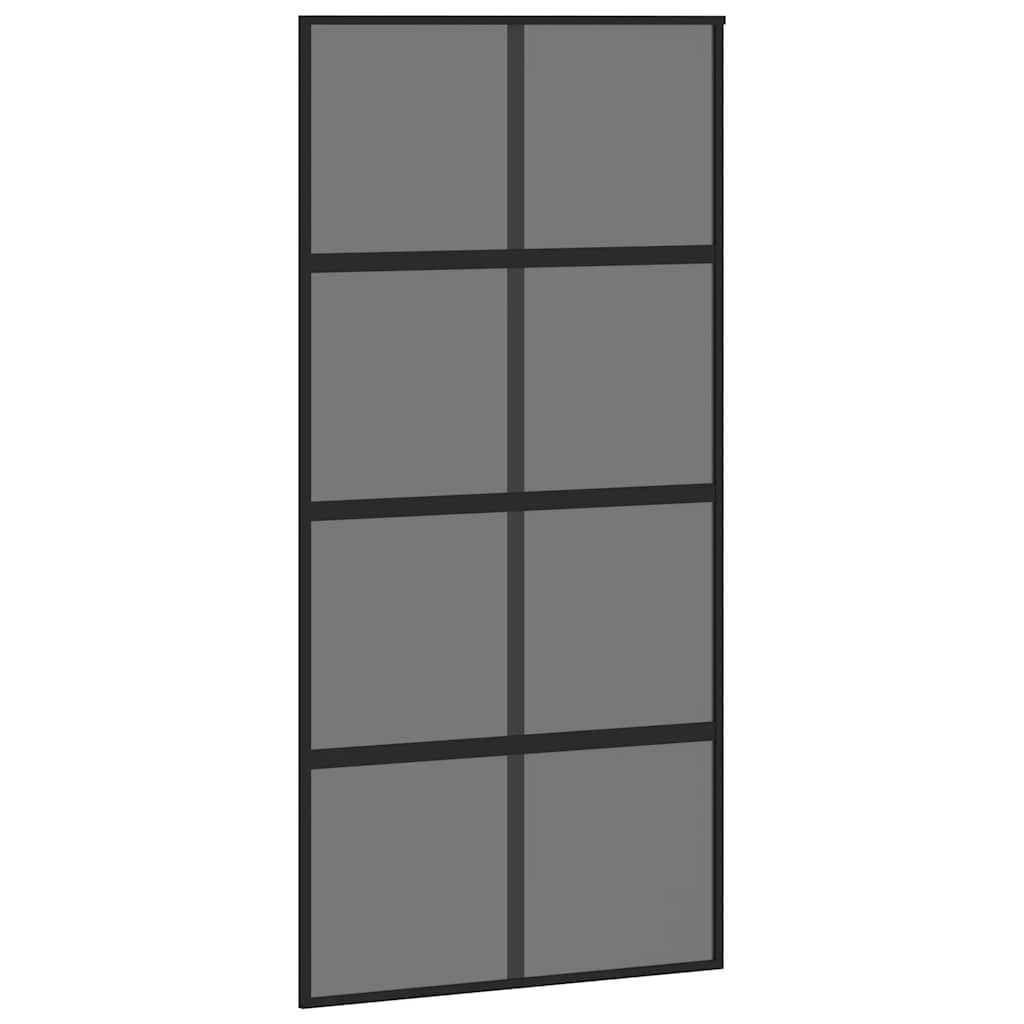 vidaXL Sliding Door with Hardware Set Black 102.5x205 cm Tempered Glass