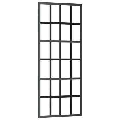 vidaXL Sliding Door with Hardware Set Black 76x205 cm ESG Glass