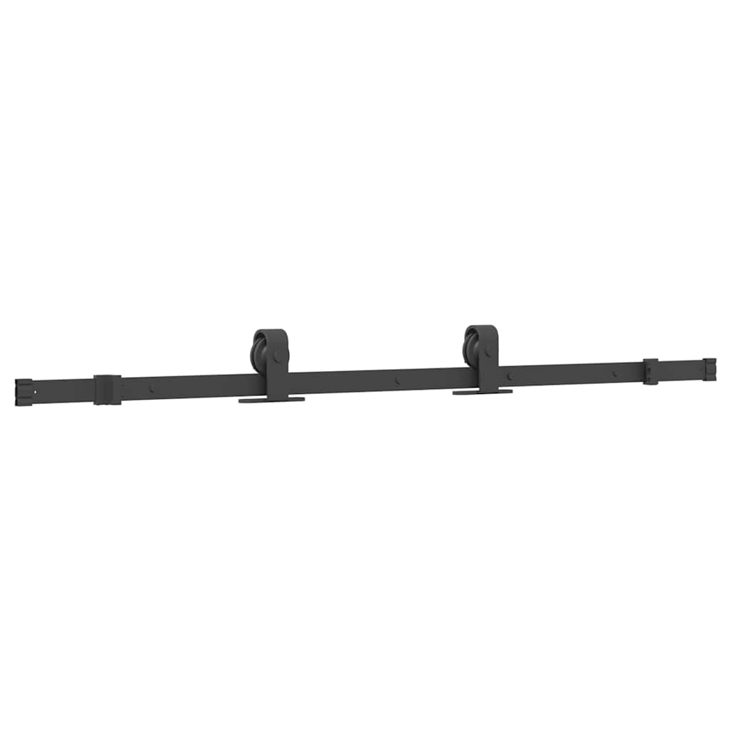 vidaXL Sliding Door with Hardware Set Black 76x205 cm Tempered Glass