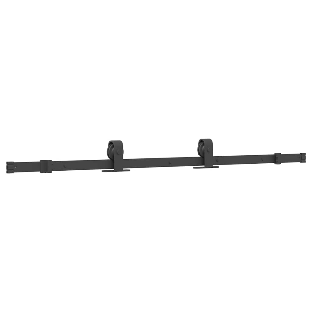 vidaXL Sliding Door with Hardware Set Black 76x205 cm Tempered Glass