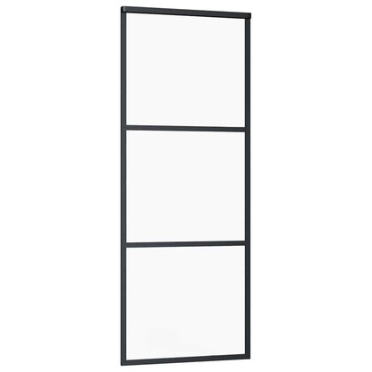 vidaXL Sliding Door with Hardware Set Black 76x205 cm ESG Glass