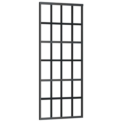 vidaXL Sliding Door with Hardware Set Black 76x205 cm ESG Glass