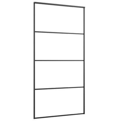 vidaXL Sliding Door with Hardware Set Black 102.5x205 cm ESG Glass