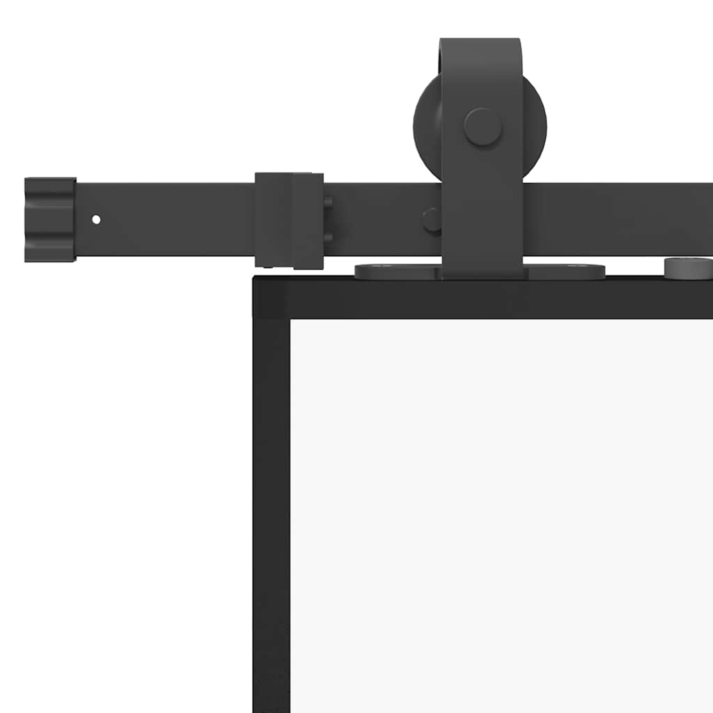 vidaXL Sliding Door with Hardware Set Black 102.5x205 cm ESG Glass
