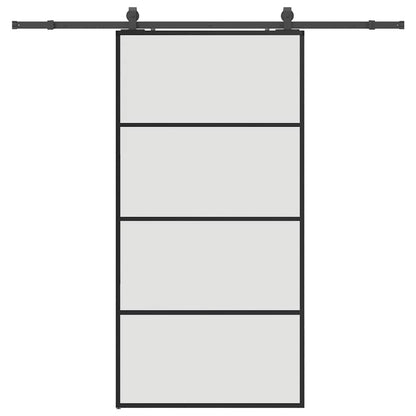 vidaXL Sliding Door with Hardware Set Black 102.5x205 cm ESG Glass