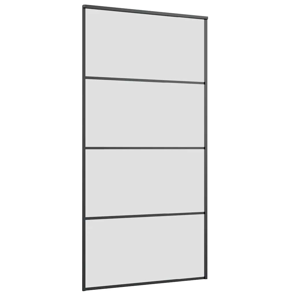 vidaXL Sliding Door with Hardware Set Black 102.5x205 cm ESG Glass