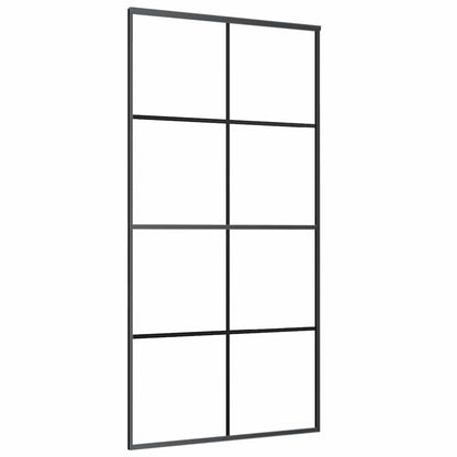 vidaXL Sliding Door with Hardware Set Black 102.5x205 cm ESG Glass