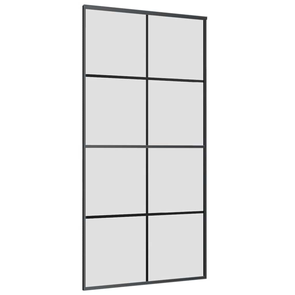 vidaXL Sliding Door with Hardware Set Black 102.5x205 cm ESG Glass