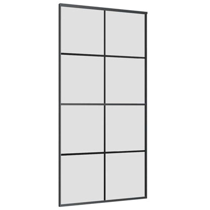 vidaXL Sliding Door with Hardware Set Black 102.5x205 cm ESG Glass