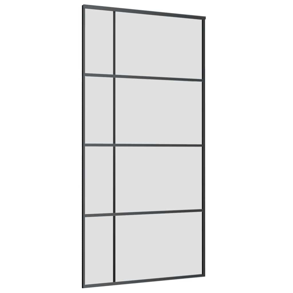 vidaXL Sliding Door with Hardware Set Black 102.5x205 cm ESG Glass