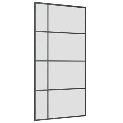 vidaXL Sliding Door with Hardware Set Black 102.5x205 cm ESG Glass