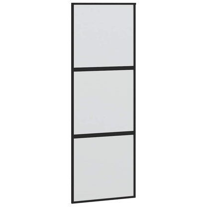 vidaXL Sliding Door with Hardware Set Black 76x205 cm Tempered Glass
