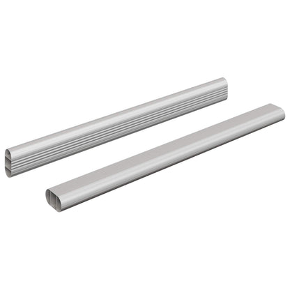vidaXL Closet Rod 2 pcs Silver 316 x 15 x 29 mm Aluminium Alloy