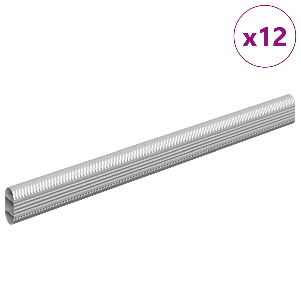 vidaXL Closet Rod 12 pcs Silver 316 x 15 x 29 mm Aluminium Alloy