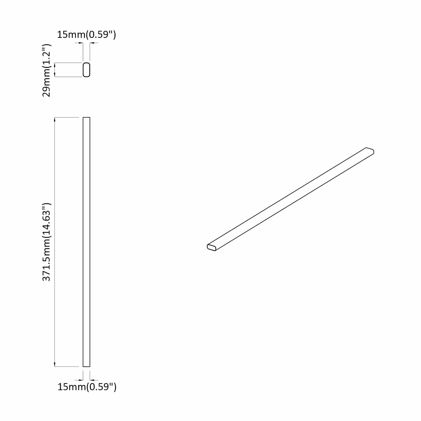 vidaXL Closet Rod 12 pcs Silver 371.5 x 15 x 29 mm Aluminium Alloy