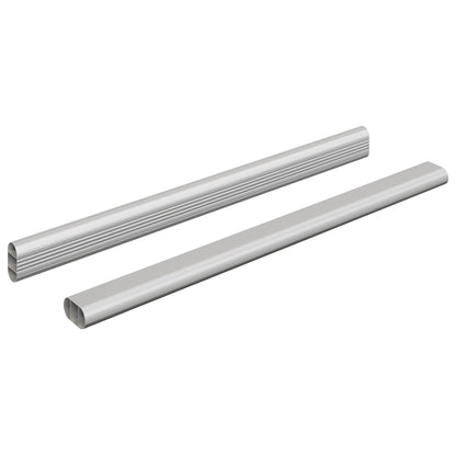 vidaXL Closet Rod 2 pcs Silver 372 x 15 x 29 mm Aluminium Alloy